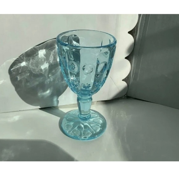 Vintage Fenton for LG Wright Ice Blue Priscilla Goblet - Picture 2 of 8